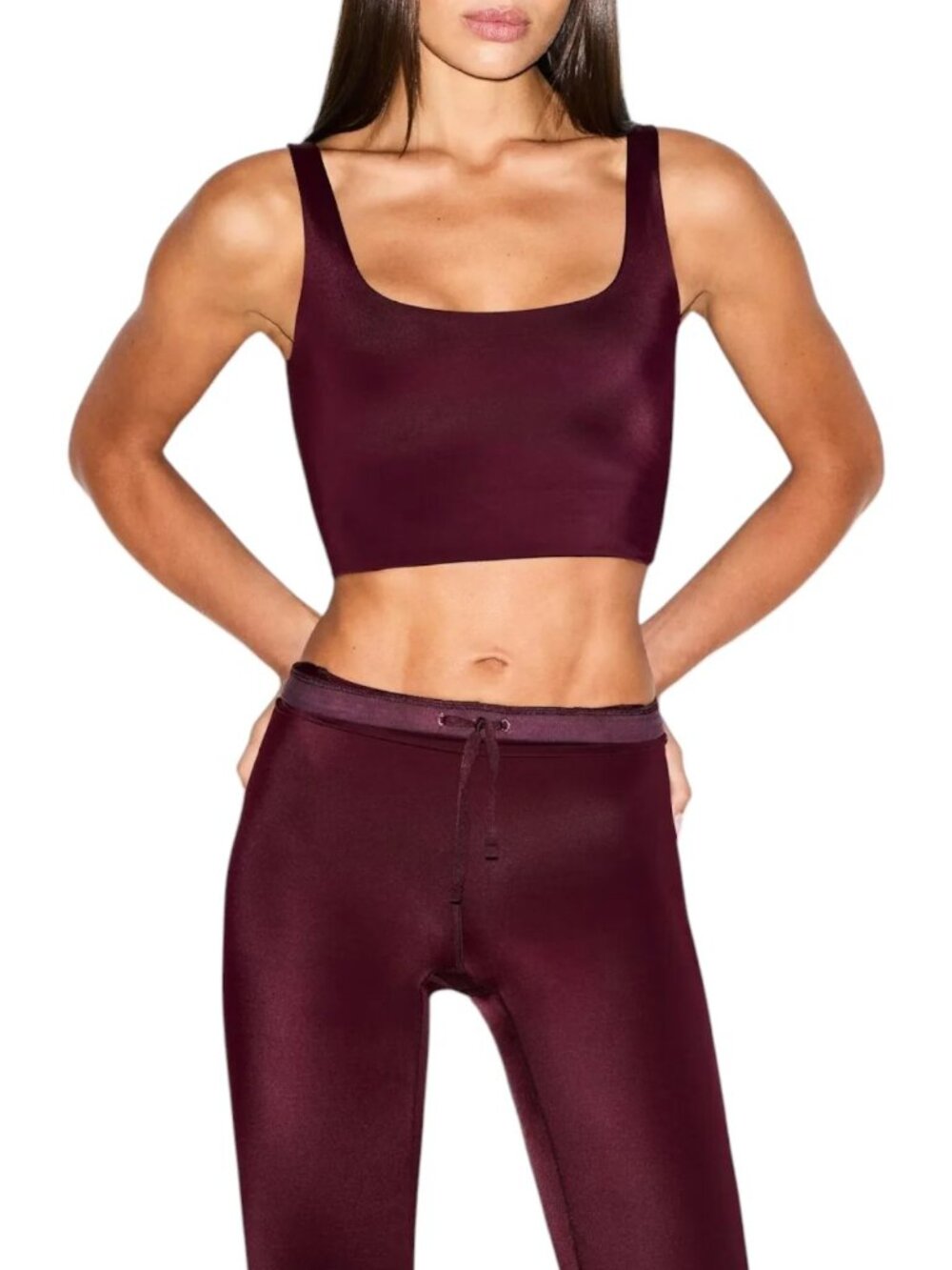 🍷 Nike SKIMS Shine Scoop Neck Longline Bra | Currant | XL | NWT 🏷️